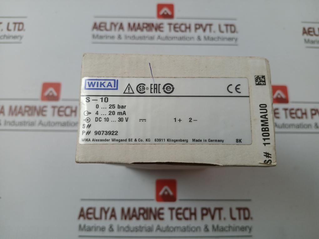 Wika 0..25 Bar 4..20 Ma Pressure Transmitter S-10 9073922