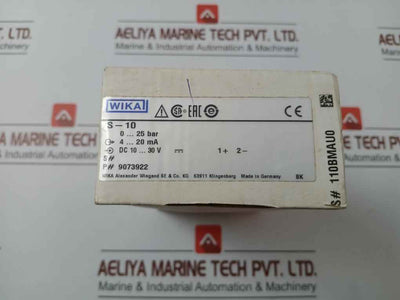 Wika 0..25 Bar 4..20 Ma Pressure Transmitter S-10 9073922