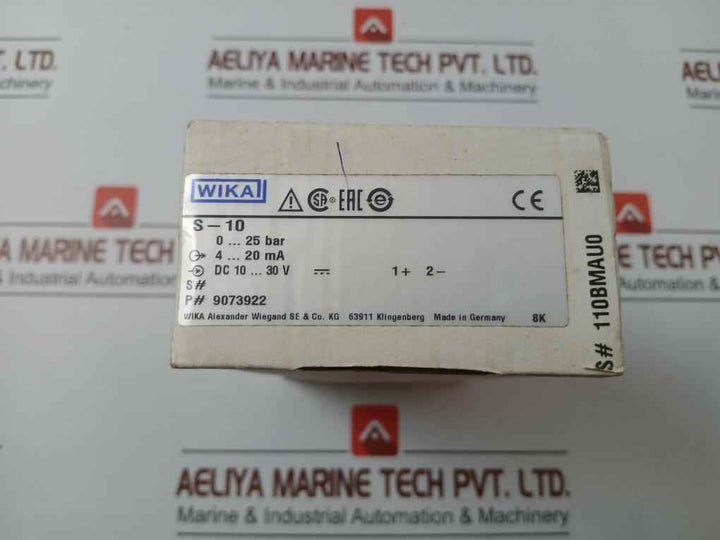 Wika 0..25 Bar 4..20 Ma Pressure Transmitter S-10 9073922