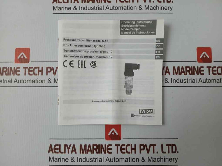 Wika 0..25 Bar 4..20 Ma Pressure Transmitter S-10 9073922