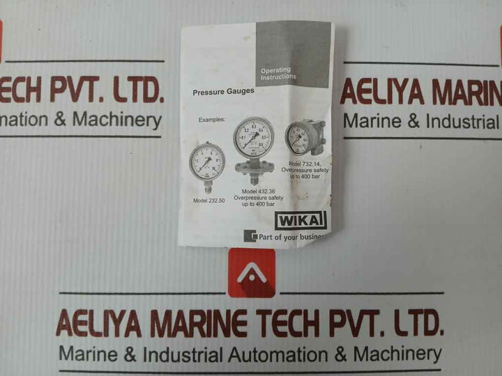 Wika 1.6 Kg/Cm² & Psi Pressure Gauge 232.50.160, 0-23Psi