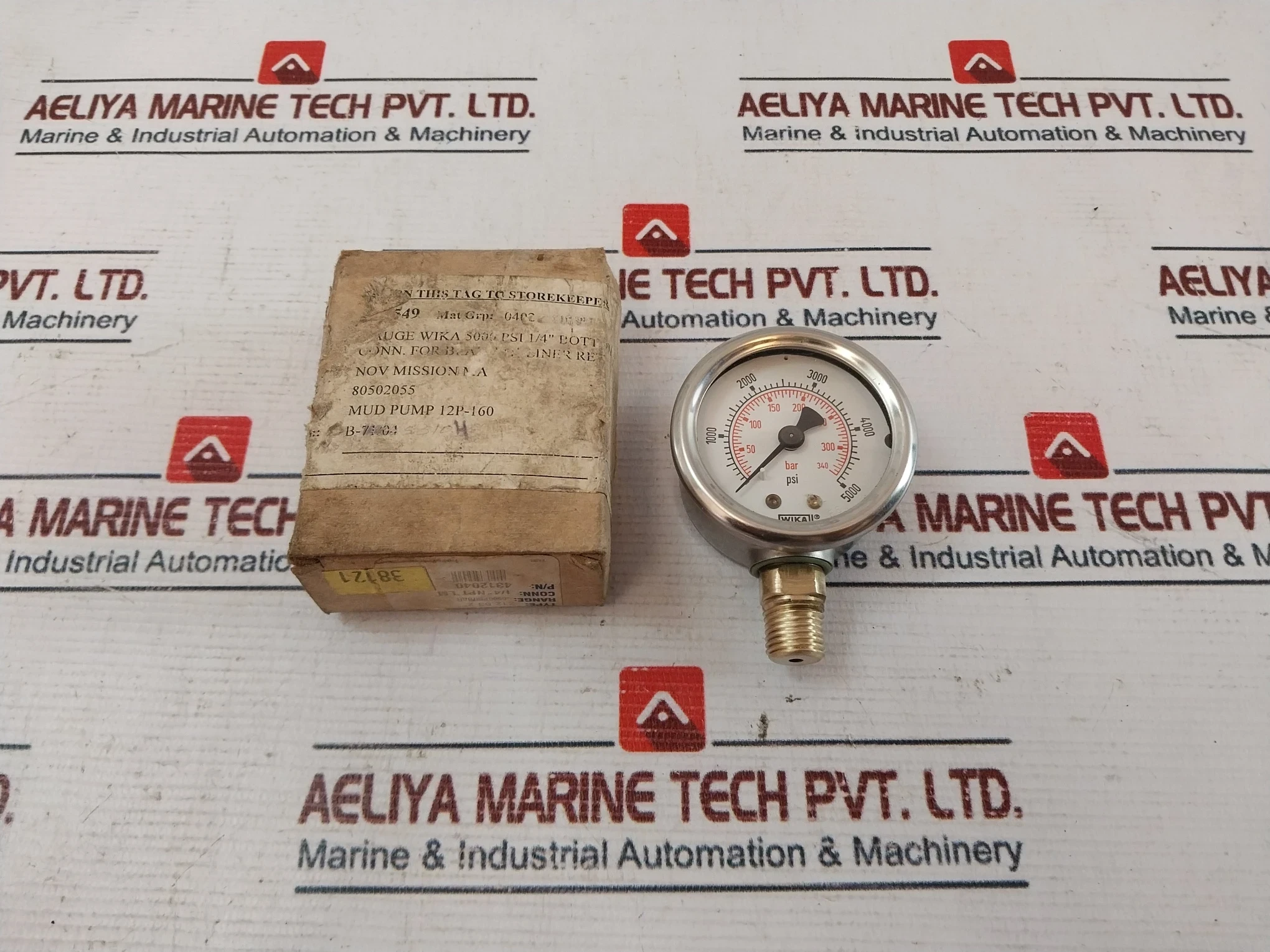 Wika 212.53 2” Pressure Gauge 0-5000 Psi 80502055