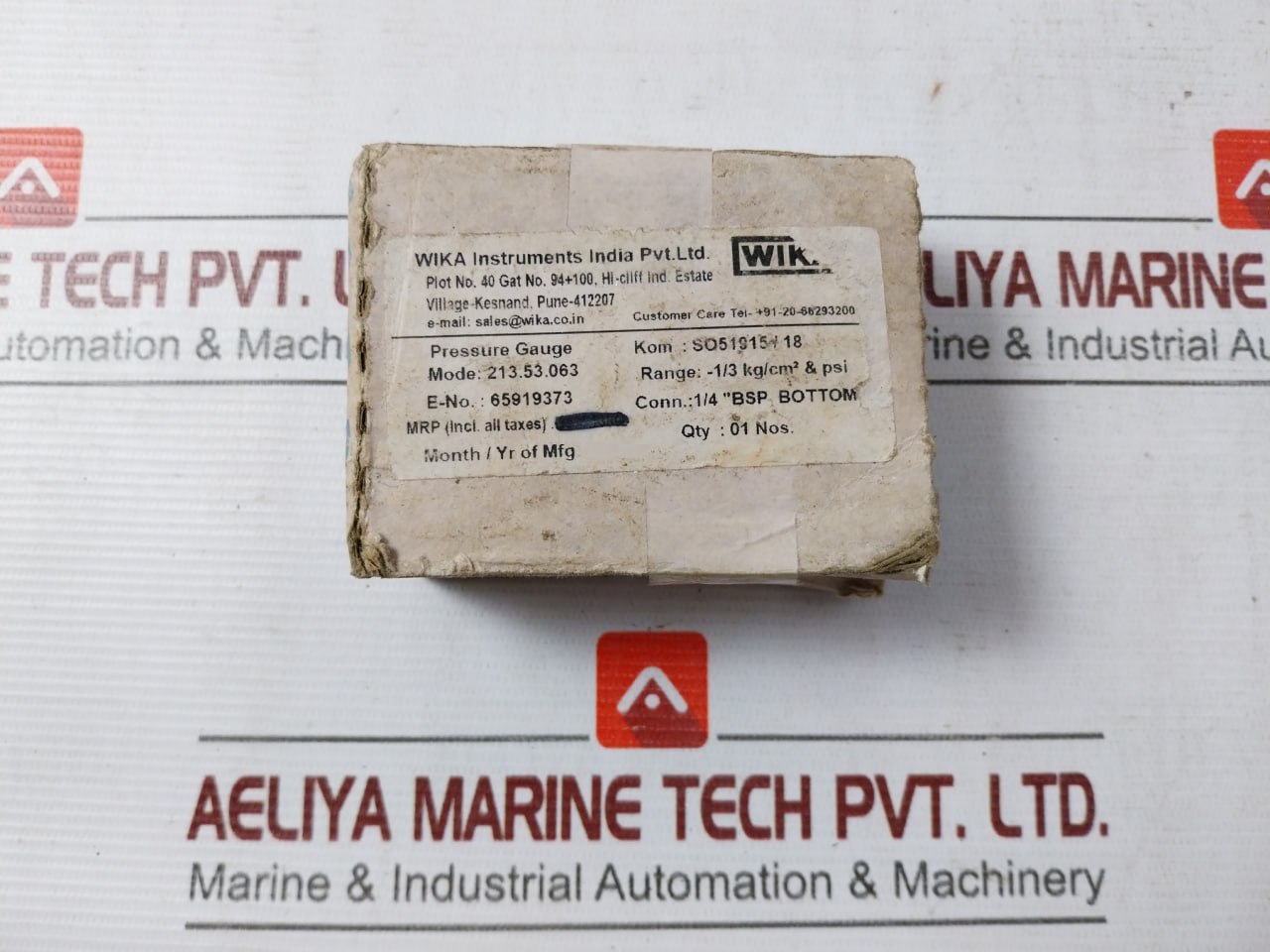 Wika 213.53.063 Pressure Gauge 12 To 42 Psi 1 To 3 Kg/Cm2