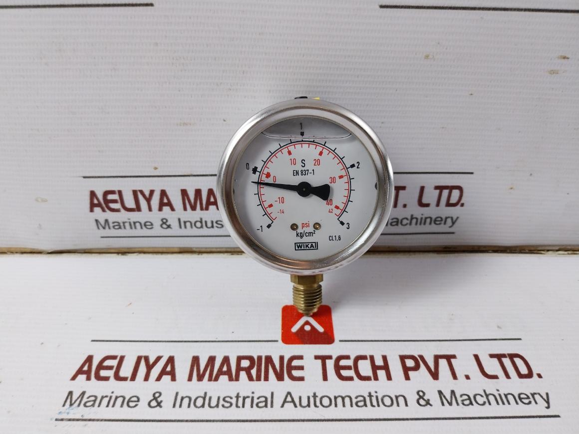 Wika 213.53.063 Pressure Gauge 12 To 42 Psi 1 To 3 Kg/Cm2