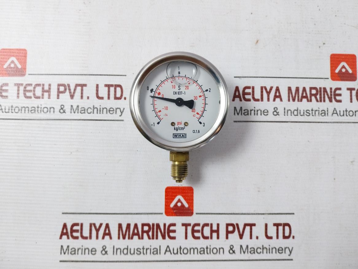 Wika 213.53.063 Pressure Gauge 12 To 42 Psi 1 To 3 Kg/Cm2