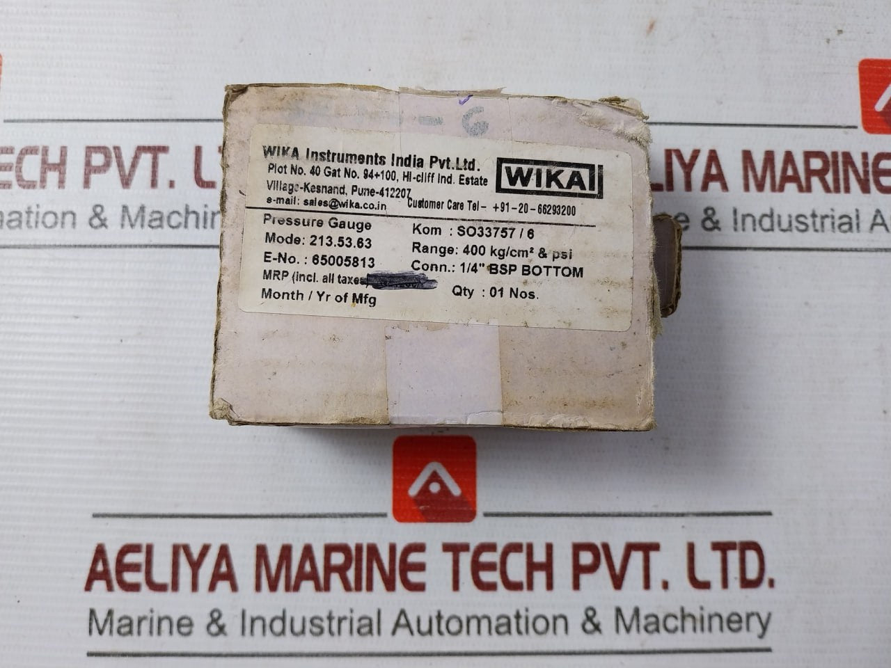 Wika 213.53.63 Pressure Gauge 0-400 Kg/Cm2