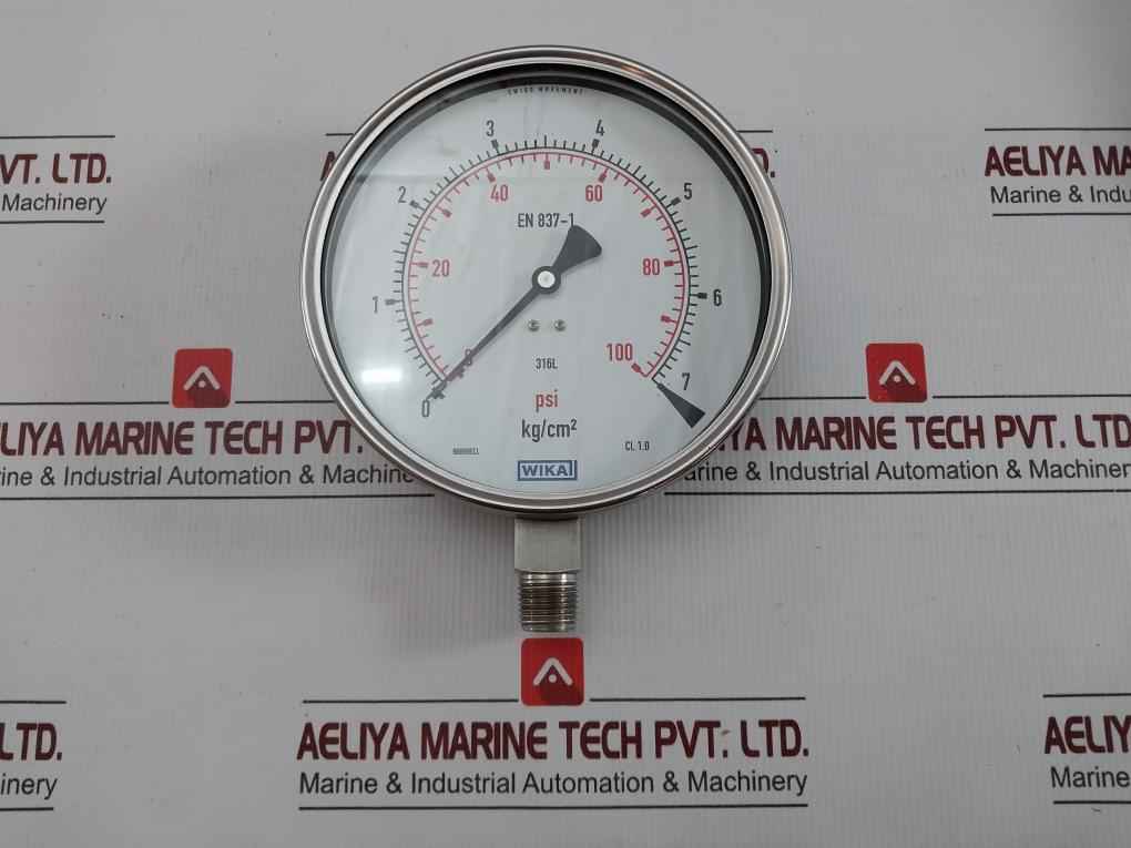 Wika 230.20.160, 0-100 Psi/0-7 Kg-cm2 Pressure Gauge