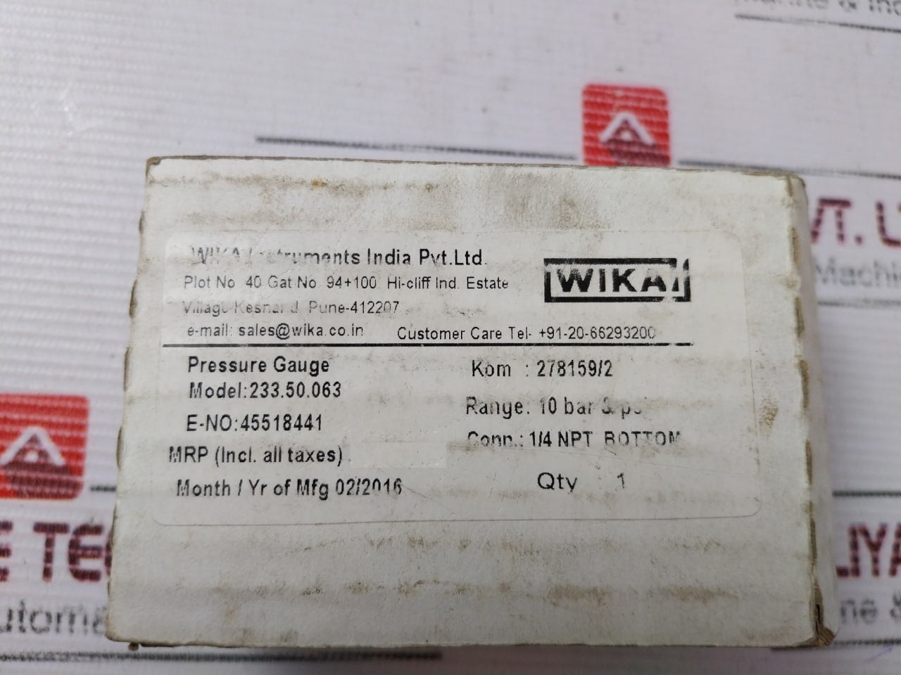 Wika 233.50.063 Pressure Gauge 0-150 Psi