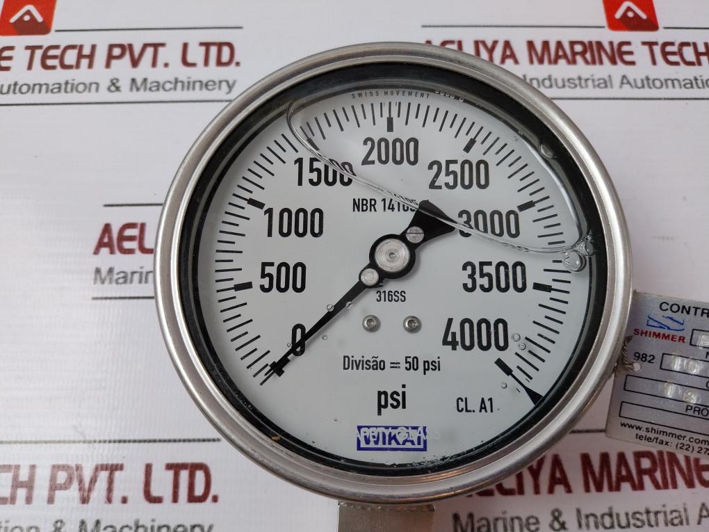 Wika 233.50.100 Pressure Gauge 23350100L 0-4000 Psi