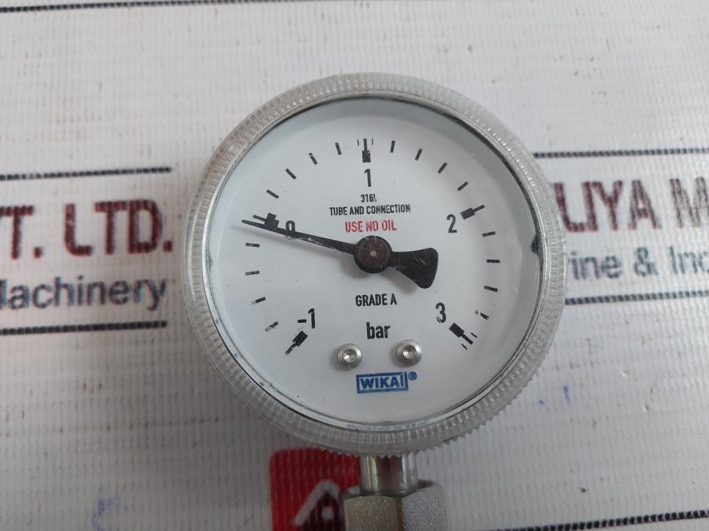 Wika 316L, -1 To 3 Bar Pressure Gauge