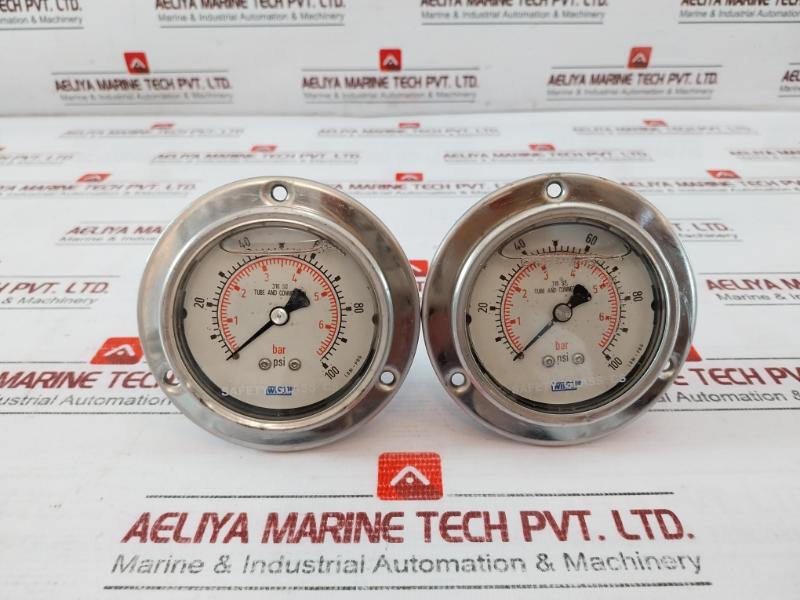 Wika 316 Ss Tube And Connection Pressure Gauge 0 To 100 Psi 0 To 6/6.8 Bar