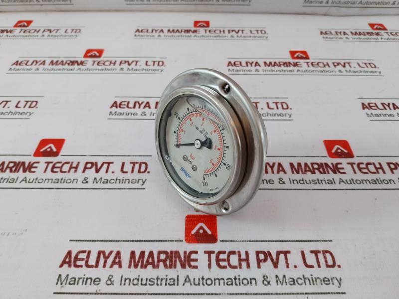 Wika 316 Ss Tube And Connection Pressure Gauge 0 To 100 Psi 0 To 6/6.8 Bar