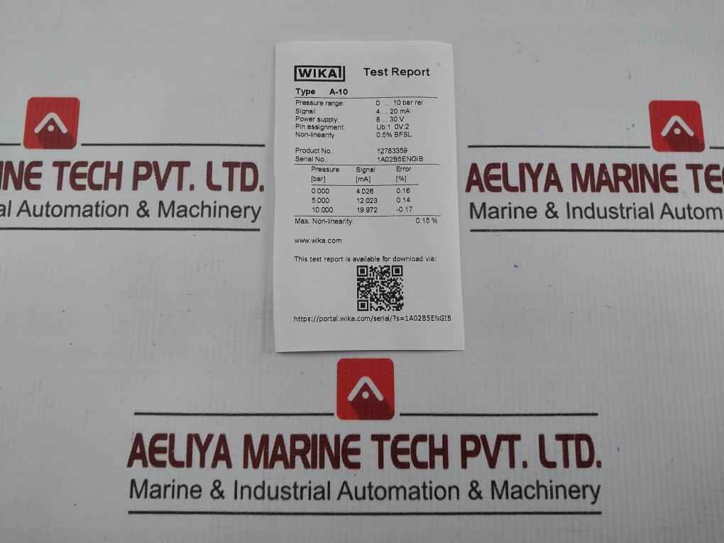 Wika 4-20 Ma/0-10 Bar Pressure Transmitter A-10