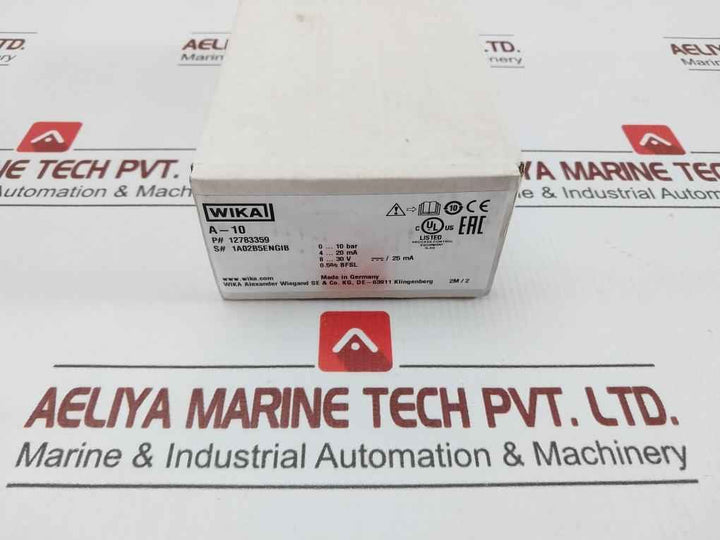 Wika 4-20 Ma/0-10 Bar Pressure Transmitter A-10