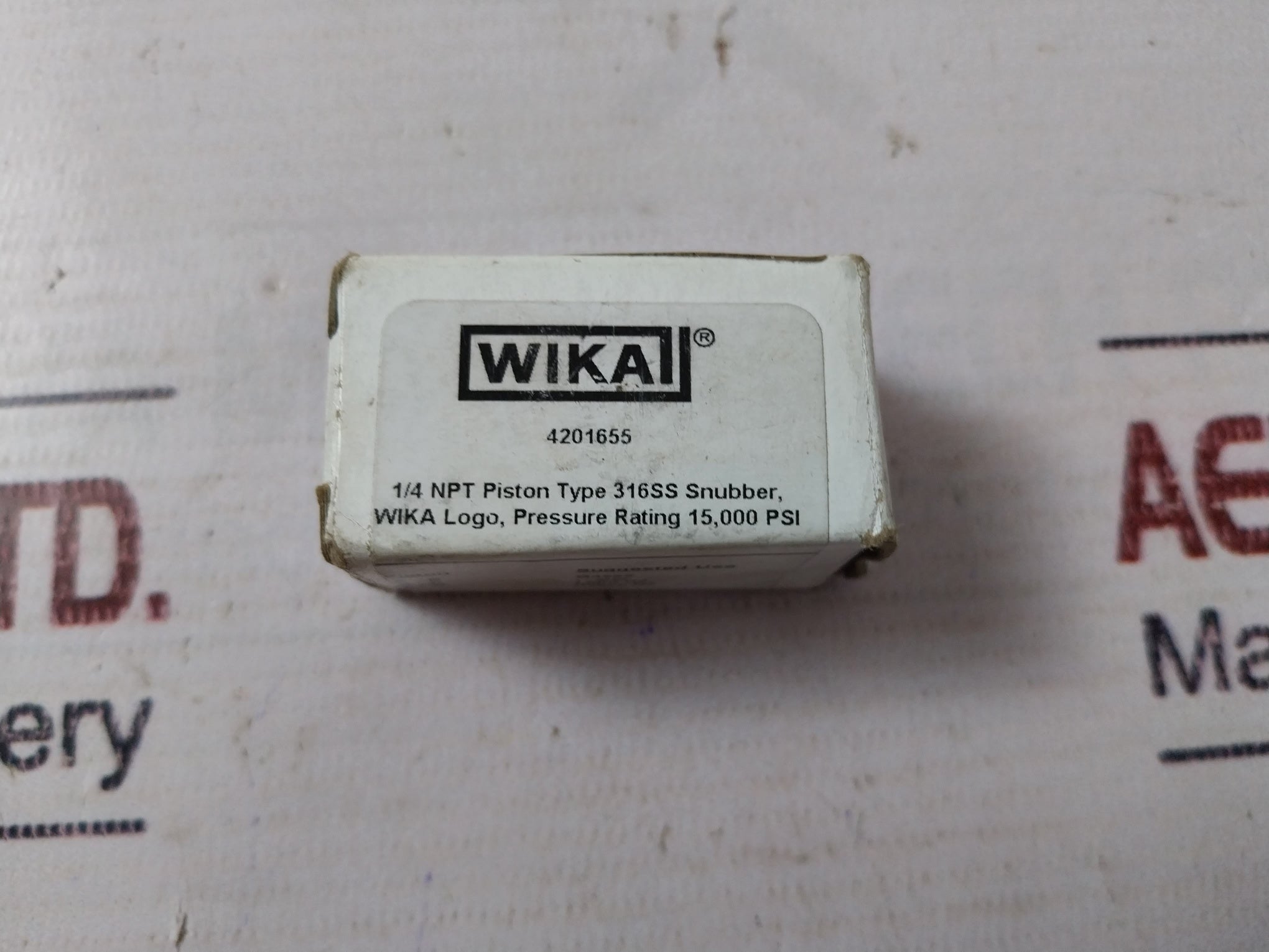 Wika 4201655 Piston 316Ss Pressure Snubber