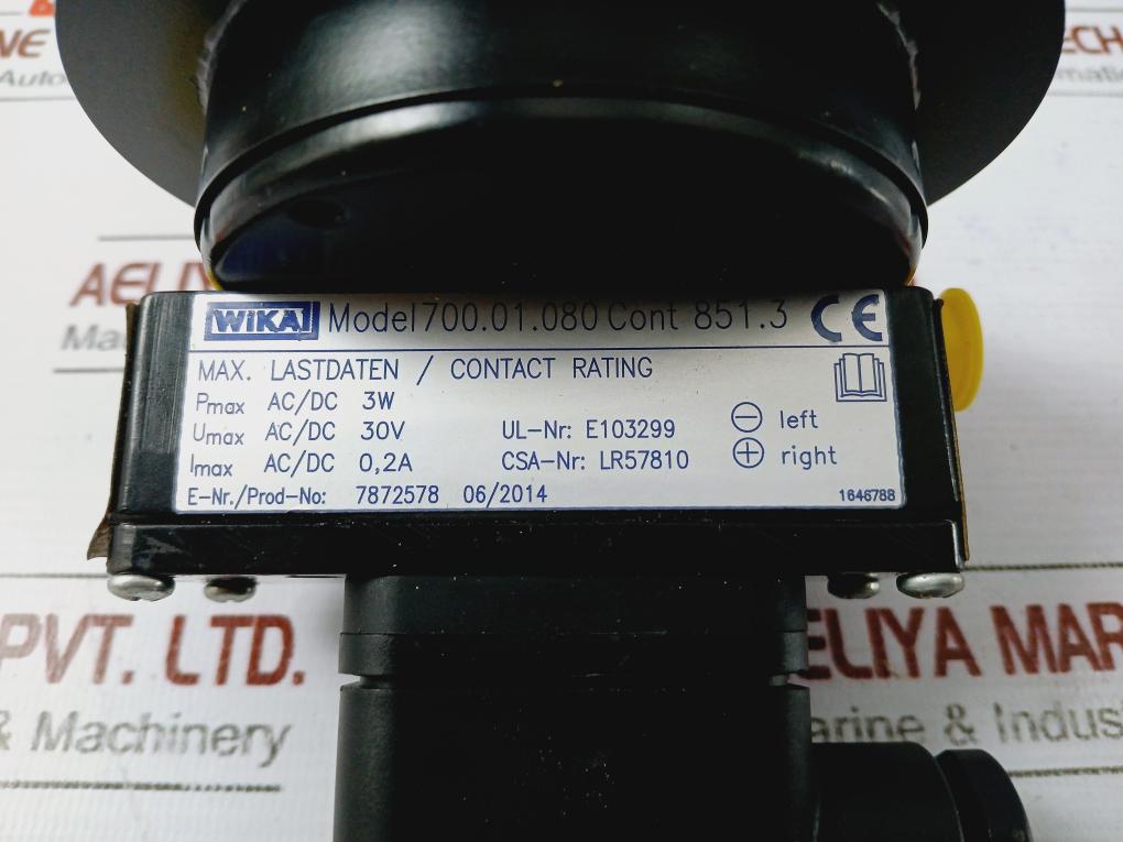 Wika 700.01.080 Differential Pressure Gauge 0-23 Psi, 0-1.6 Bar, 80mm