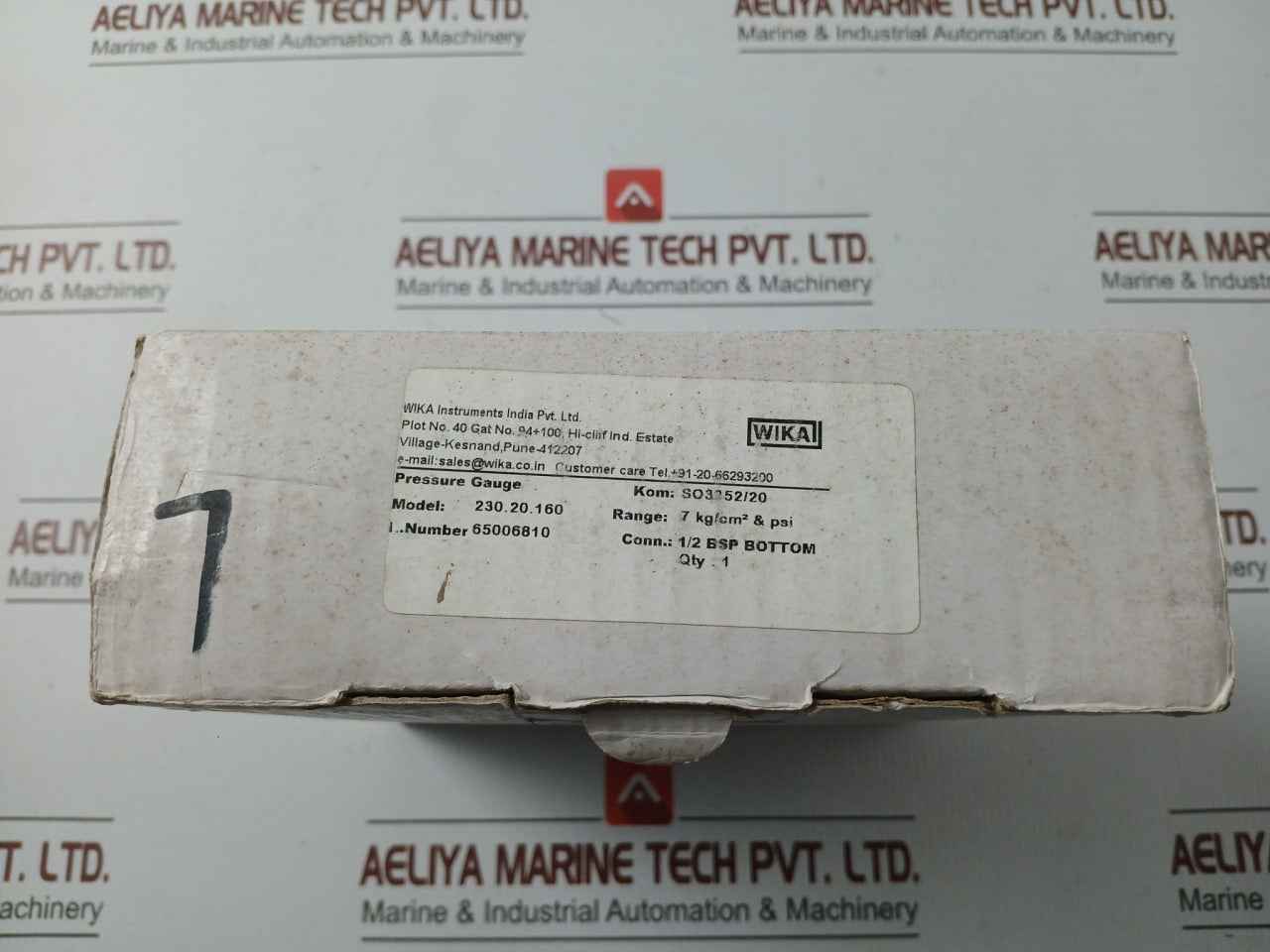 Wika 7 Kg/Cm2 & Psi 230.20.160 Pressure Gauge 0-100 Psi