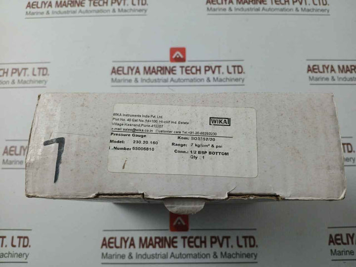 Wika 7 Kg/Cm2 & Psi 230.20.160 Pressure Gauge 0-100 Psi