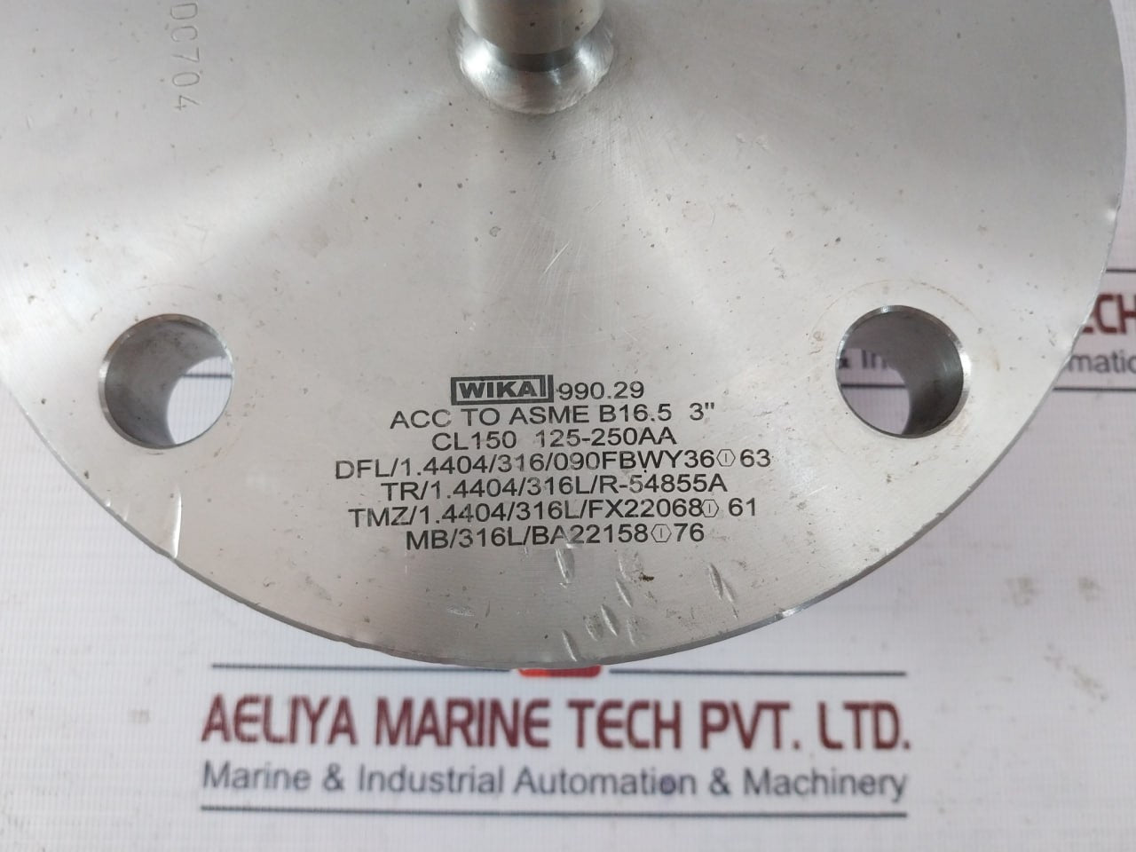 Wika 990.29 Diaphragm Seal With Flange Connection Cl150 125-250Aa, 316L Ss