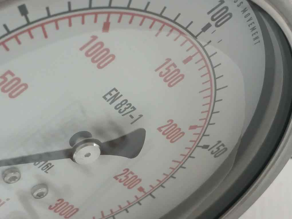 Wika Bourdon Tube Pressure Gauge 0 To 3000 Psi 1/2" Bsp Bottom 232.50.100