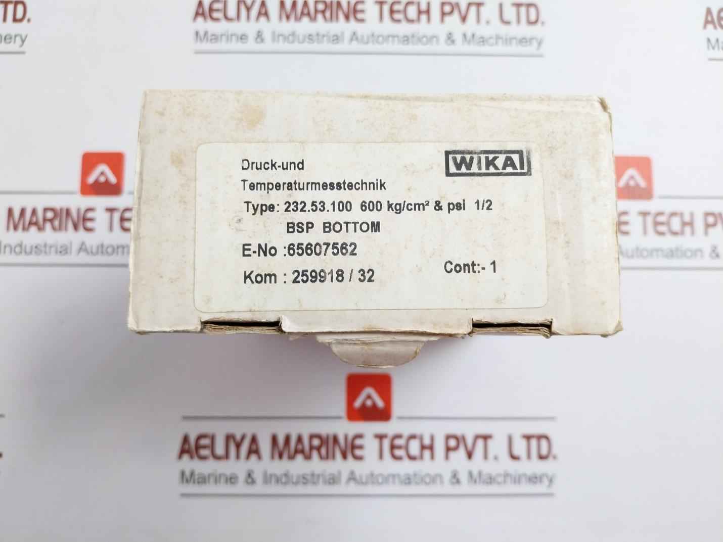 Wika Bourdon Tube Pressure Gauge 600 Kg/Cm2 & Psi 232.53.100