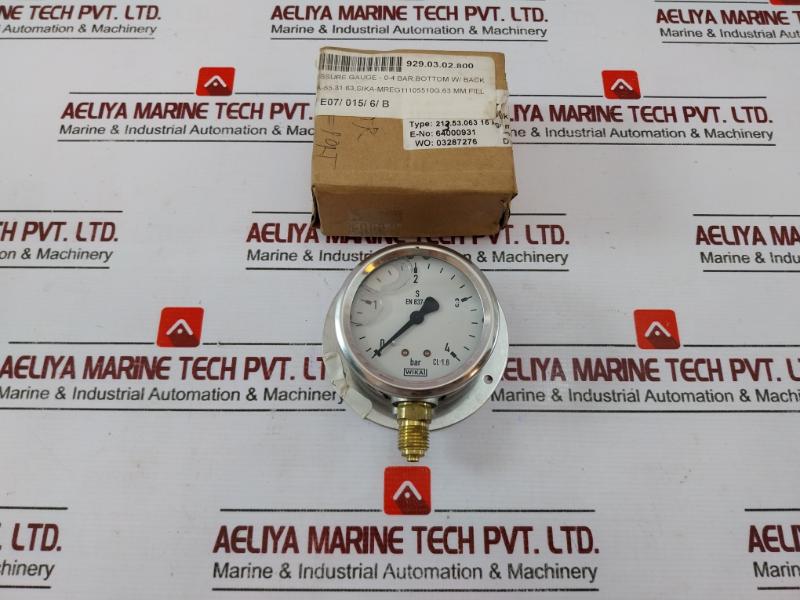 Wika En 837-1 Analog Pressure Gauge 0-4 Bar