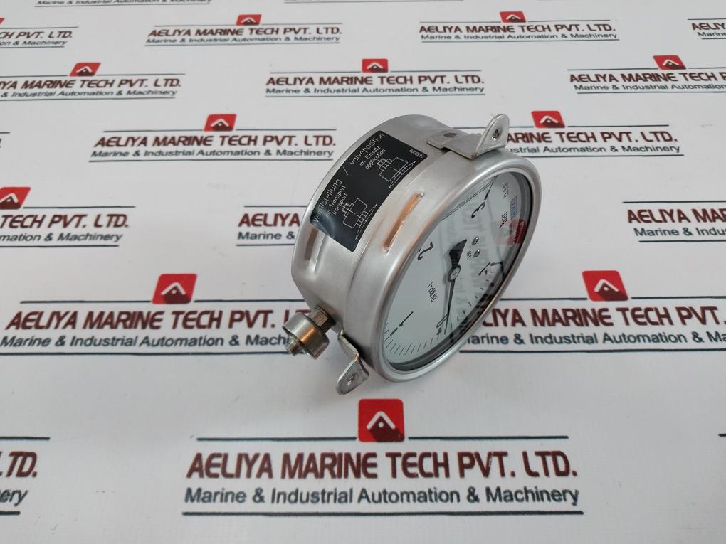 Wika En 837-1 Compound Pressure Gauge 316L Stainless Steel 100 Mm -1 To 3 Bar