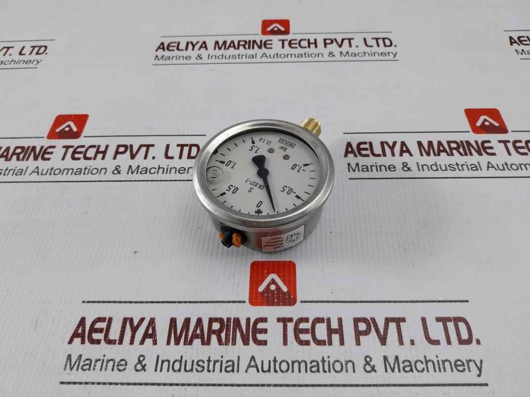 Wika En 837-1 Pressure Gauge -1.0 To 1.5 Bar Cl 1.6