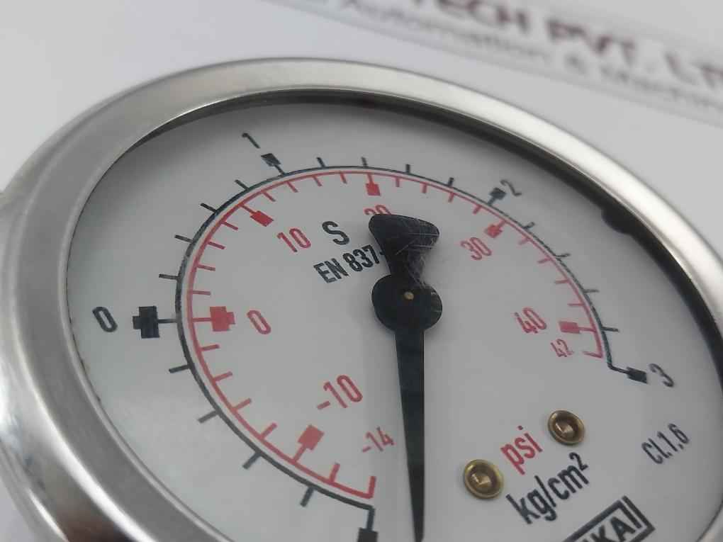 Wika En 837-1 Pressure Gauge -14 To 42 Psi