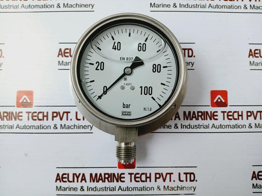 Wika En 837-1 Pressure Gauge 0-100 Bar , Kl. 1.0