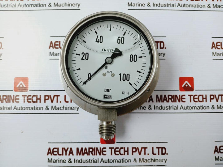 Wika En 837-1 Pressure Gauge 0-100 Bar , Kl. 1.0