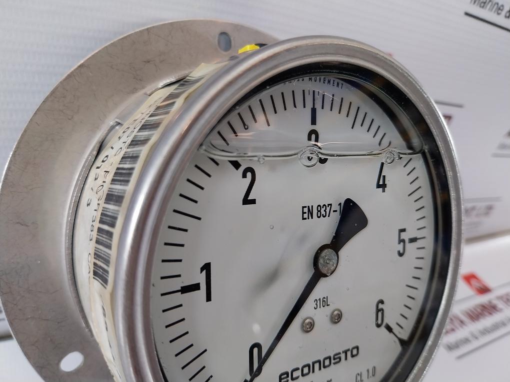 Wika En 837-1 Pressure Gauge 0-6 Bar 316l 100mm 1/2"Bsp
