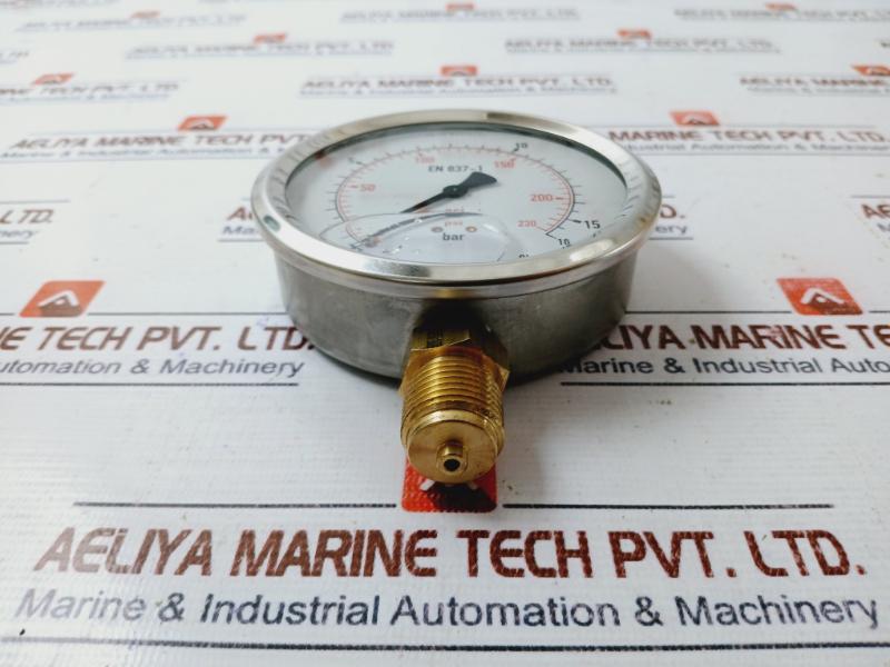Wika En 837-1 Pressure Gauge 113.53.100 0-230 Psi 0-16 Bar Cl. 1.6