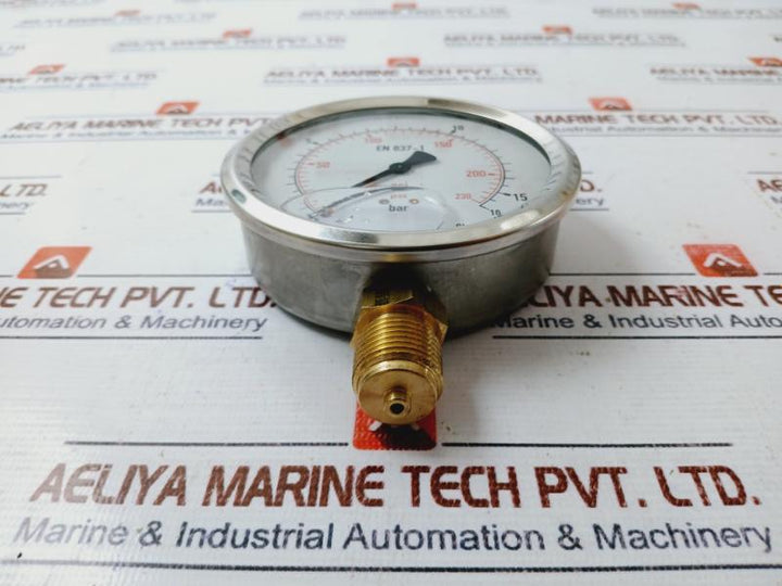 Wika En 837-1 Pressure Gauge 113.53.100 0-230 Psi 0-16 Bar Cl. 1.6