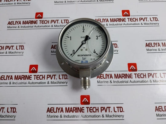 Wika En 837-1 Pressure Gauge 316L Liquid-filled Ø100 1/2” Bsp 0-4 Bar