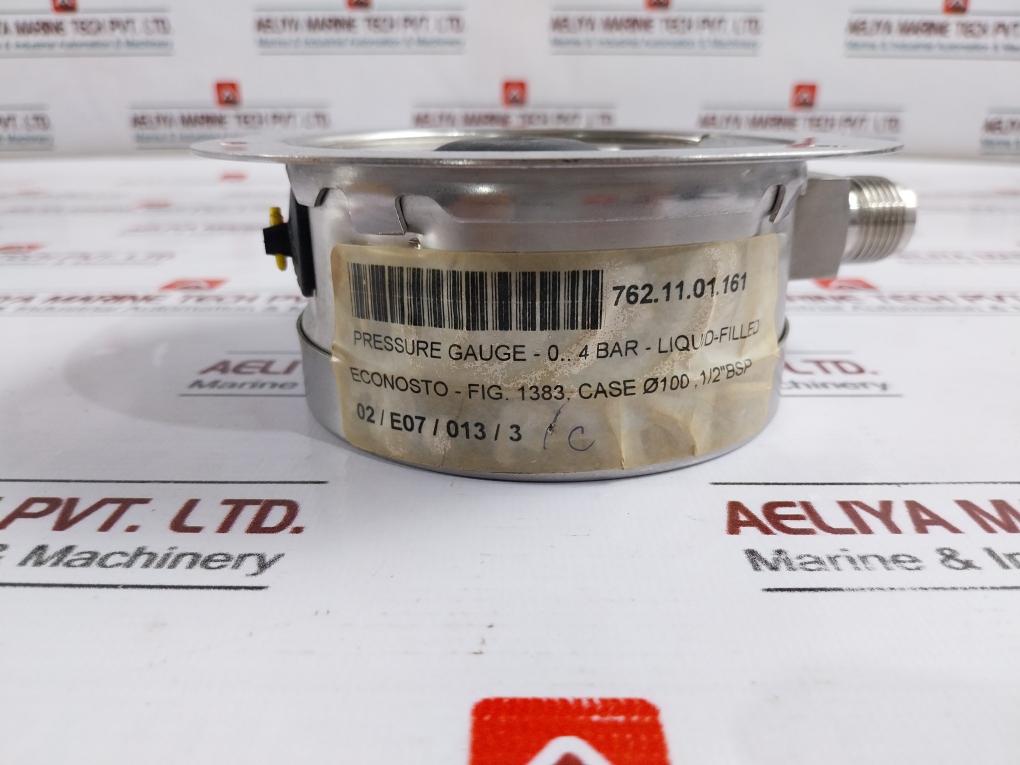 Wika En 837-1 Pressure Gauge 316L Liquid-filled Ø100 1/2” Bsp 0-4 Bar