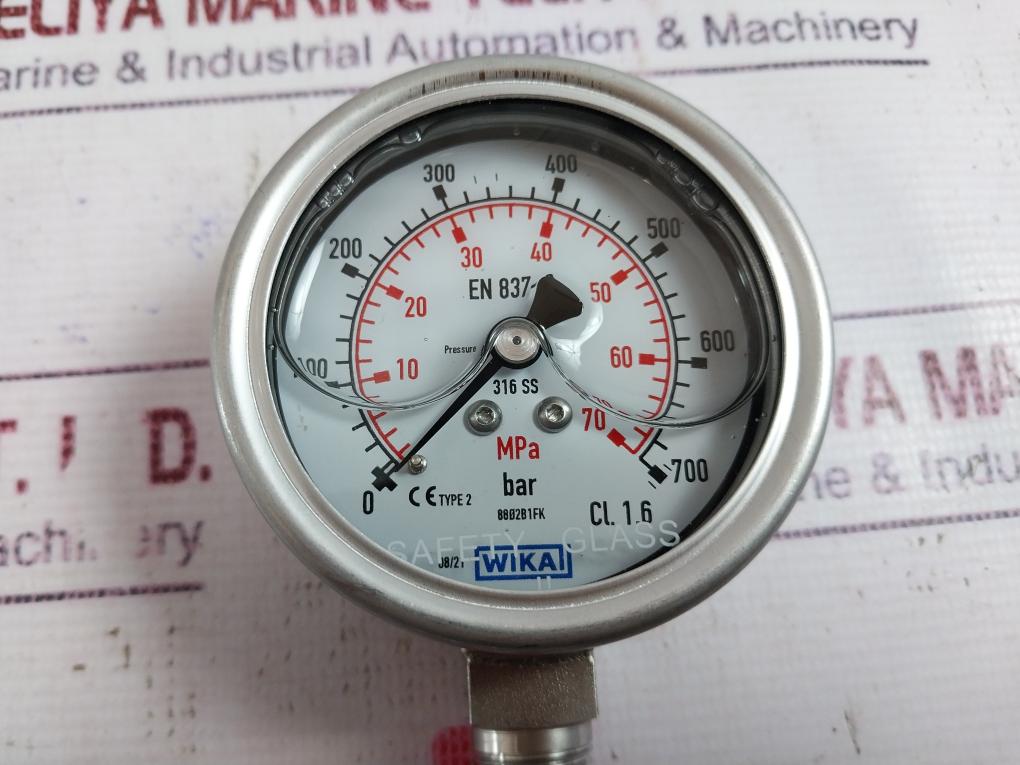 Wika En 837-1 Pressure Gauge 8802B1Fk 0-70 Mpa/0-700 Bar