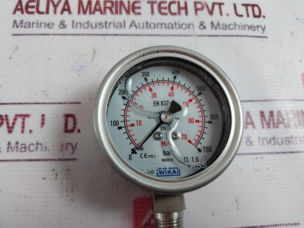 Wika En 837-1 Pressure Gauge 8802B1Fk 0-70 Mpa/0-700 Bar