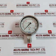 Wika En 837-1 Pressure Gauge, 0-145 Psi, 0-10 Bar, Glycerin-filled