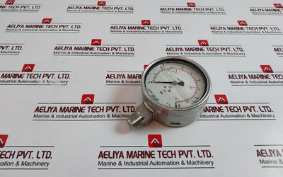 Wika En 837-1 Pressure Gauge, 0-145 Psi, 0-10 Bar, Glycerin-filled