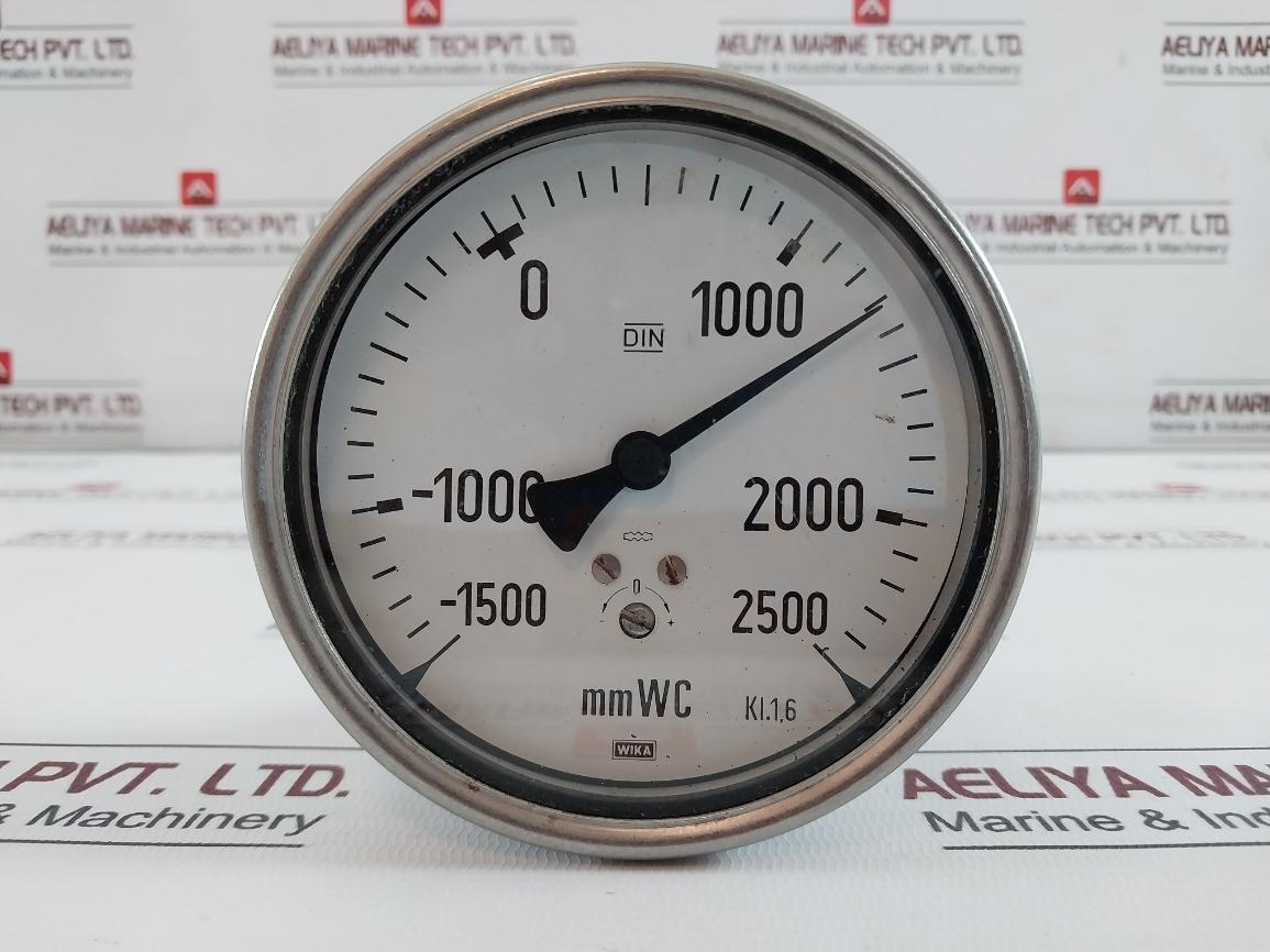 Wika Liquid Level Pressure Gauge -1500 To 2500 Mmwc Din Kl.1,6