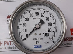 Wika Nbr 14105 Pressure Gauge 0-100 Psi Swiss Movement Cl.a1