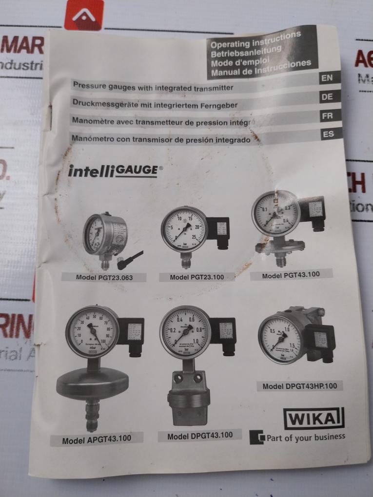 Wika Pgt23.100 Intelligauge Pressure Gauge 0-100 Bar 4-20ma