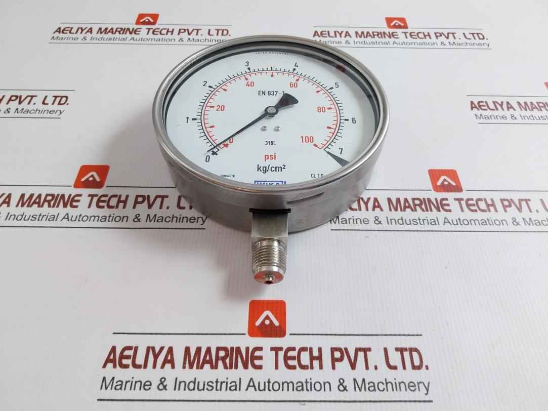 Wika Pressure Gauge 0 To 100 Psi-7 Kg/Cm2 230.20.160