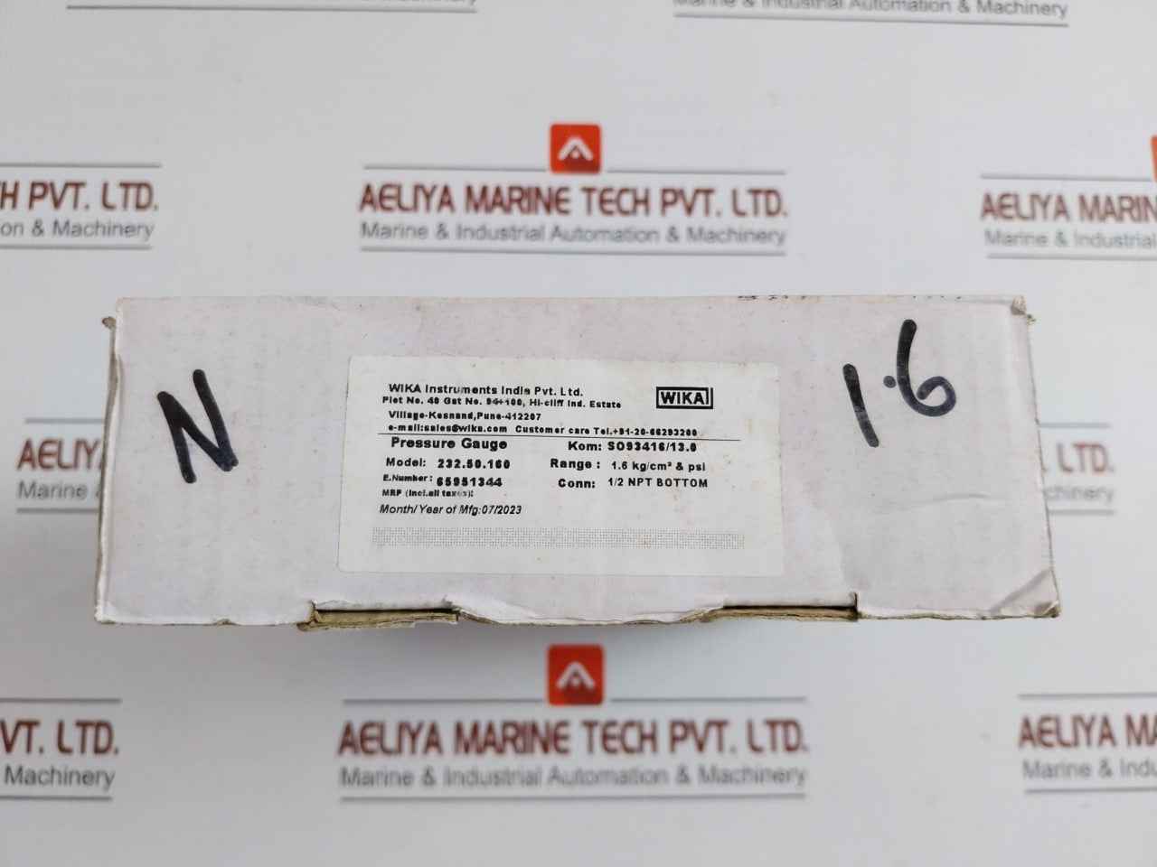 Wika Pressure Gauge 0 To 23 Psi-1.6 Kg/Cm2 232.50.160