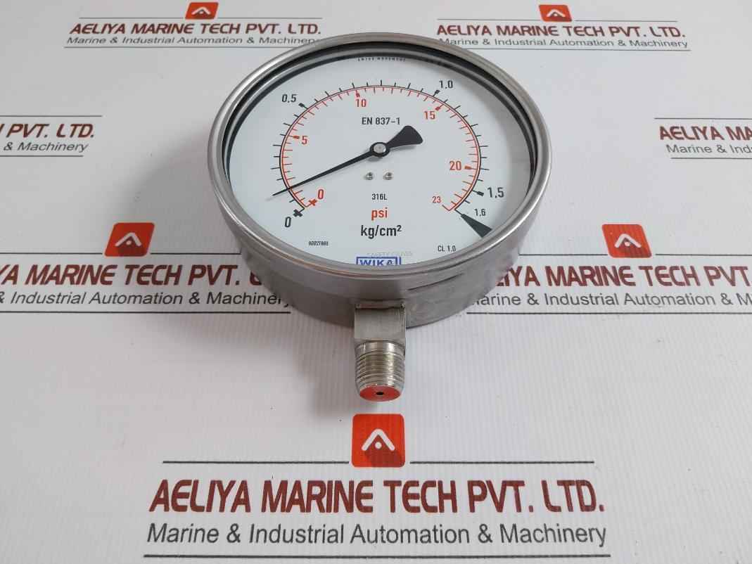 Wika Pressure Gauge 0 To 23 Psi-1.6 Kg/Cm2 232.50.160
