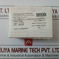 Wika Pressure Gauge 210 Kg/Cm2 & 3000 Psi 111.10.63