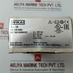 Wika Pressure Sensor Transmitter Power Supply 12816001, 8…30 V ---/25 Ma