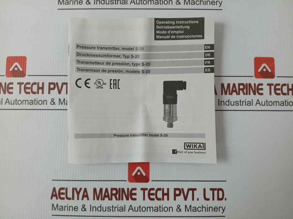 Wika Pressure Sensor Transmitter Power Supply 14113887, 8-35 V Max. 25 Ma