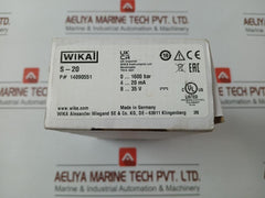 Wika Pressure Sensor Transmitter Power Supply 8…35V…Max 25Ma, S-20